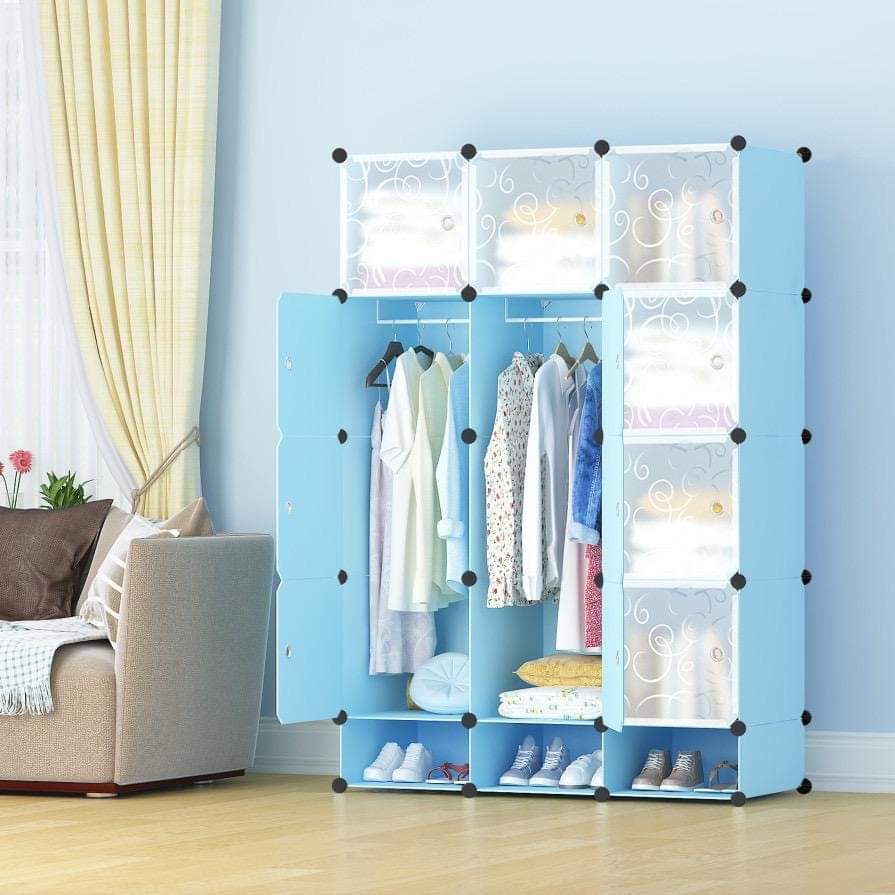 Plastic wardrobe three columns